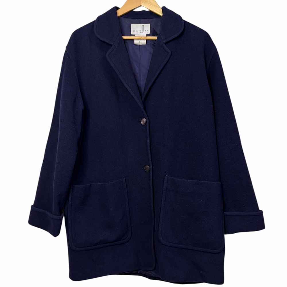 Studio Jax Deep Purple Wool Cashmere Blend Coat Women’s XL